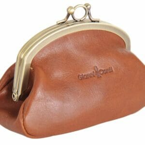 Gianni Conti Fine Italian Leather Double Section Tan Clip – Top Purse 918092