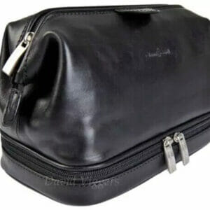 Gianni Conti Leather Wash Bag 9405011 Black