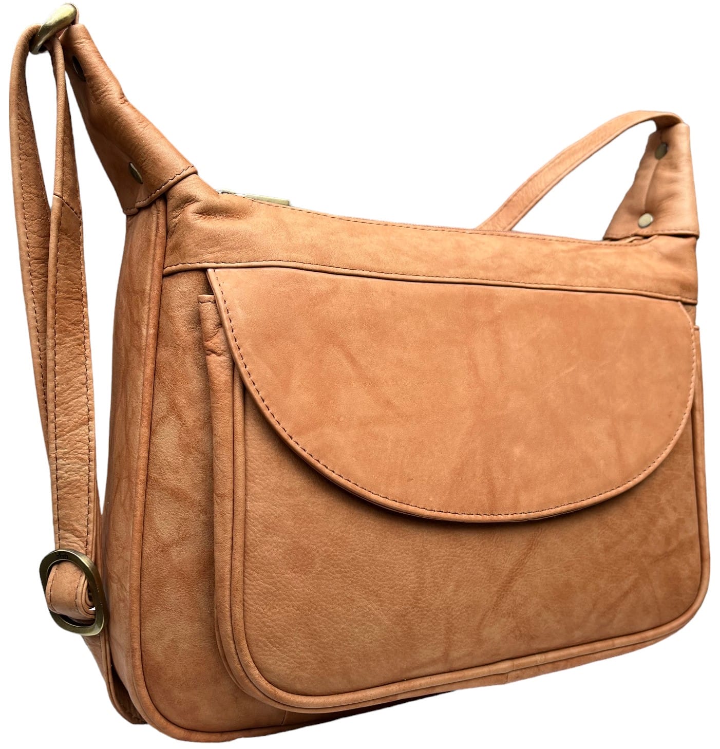 GIGI 'Othello' Medium Leather Crossbody Handbag - Model 22-17, Adjustable Strap, Multiple Sections