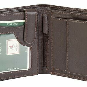 Visconti Brown Leather 8 Card RFID Wallet Gift Boxed HT11
