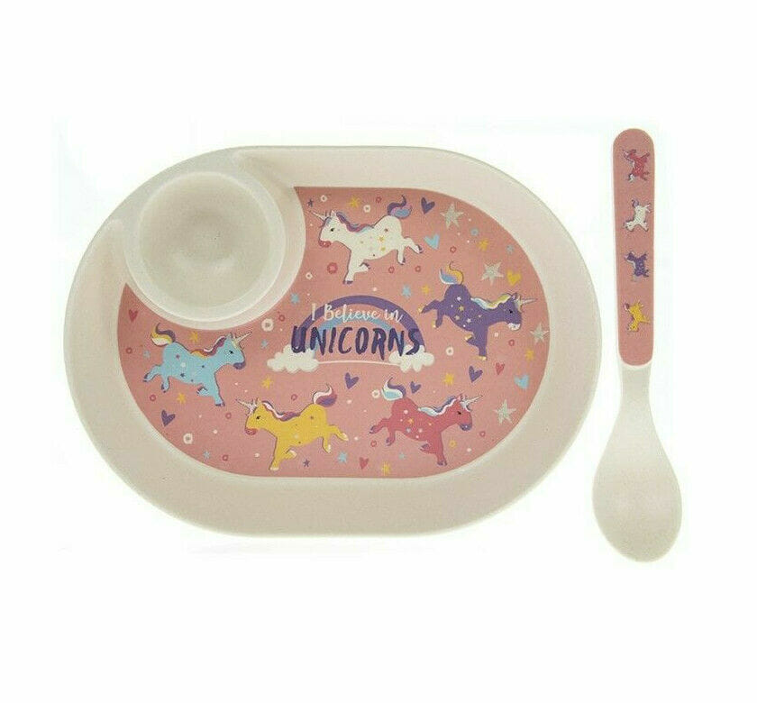 Childrens egg plate unicorns