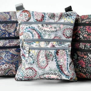 Small nylon four section crossbody travel bag floral Grace 125