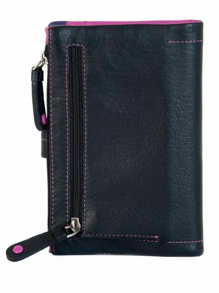 Visconti Malibu Cash & Coin Purse in Soft Leather from The Mimi Collection M87 Black Multi - Image 3