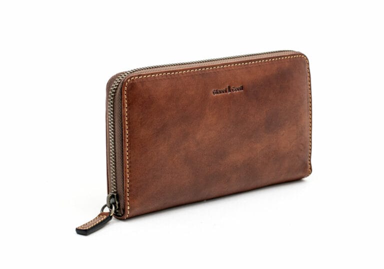 Gianni Conti Purse Large Zip Around Tan 918106